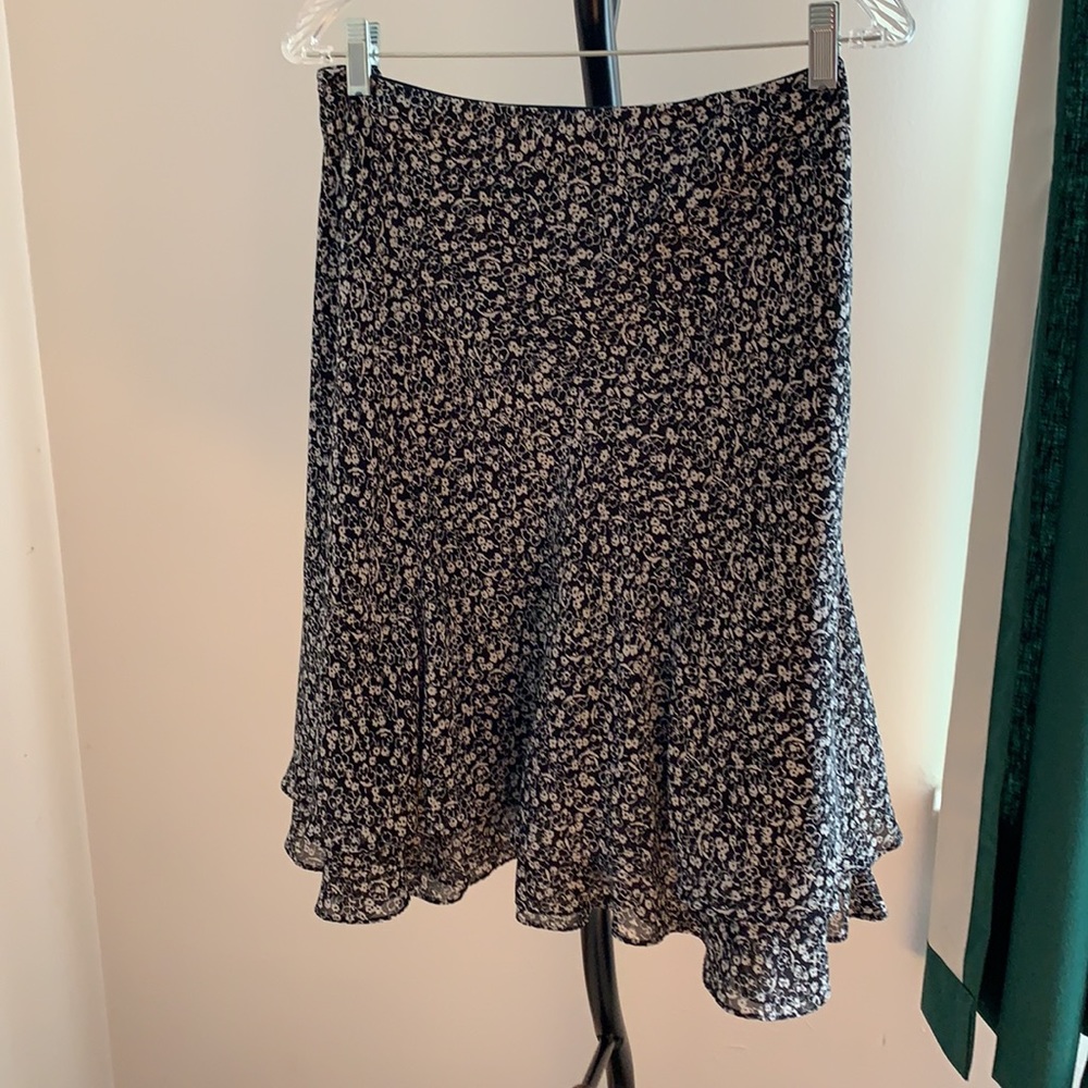 Chaps Navy Floral Skirt